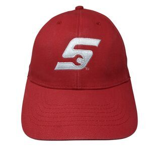 Snap-on Fitted Hat Red One Size Embroidered Logo 6 Panel K-Products